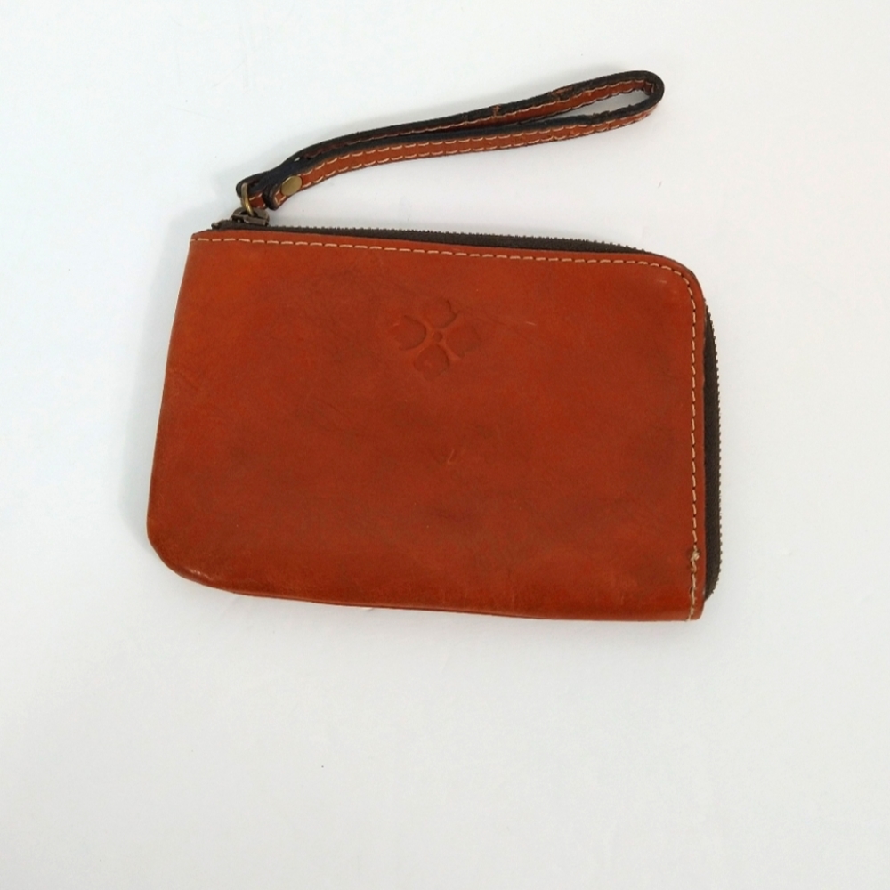 Patricia Nash cognac leather wristlet, wallet